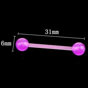 8 Pezzi Piercing Dritti In Silicone Anallergici Fluorescenti Uv Flessibili