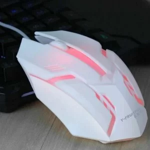 Mouse Gaming Con Filo Kebidu S1 Bianco 7 Colori Led Gamer Ergonomico 1000Dpi
