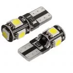 10 Lampadine Posizione Canbus No Errore 5 Led Smd 5050 T10 W5W Luce Bianca 10X