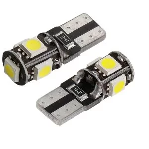 10 Lampadine Posizione Canbus No Errore 5 Led Smd 5050 T10 W5W Luce Bianca 10X