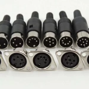 2 Pezzi Lotto Din 6 Pin Maschio + Femmina Pannello Telaio Connettore Saldatura