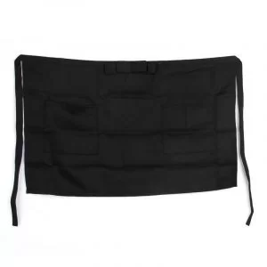 Grembiule Da Lavoro Corto Unisex Barista Ristorazione Cameriere Nero Bar