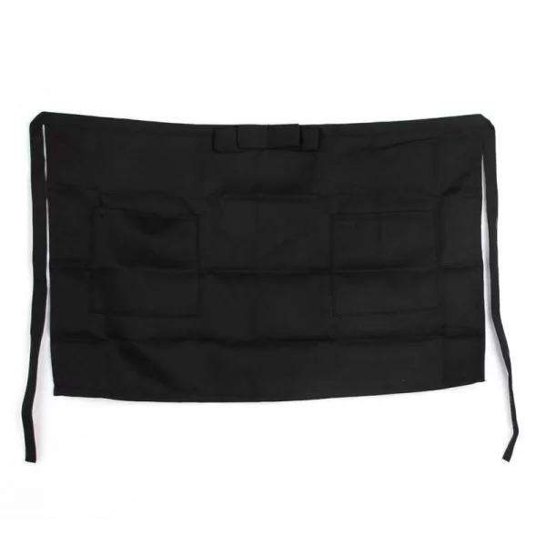Grembiule Da Lavoro Corto Unisex Barista Ristorazione Cameriere Nero Bar