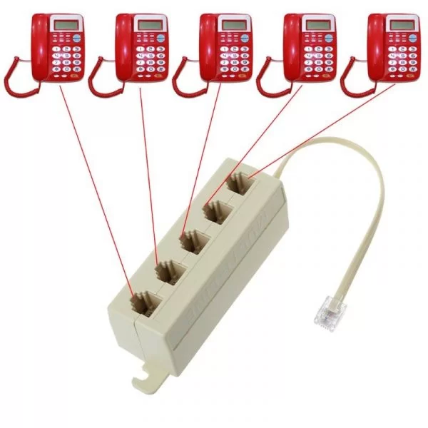 Rj11 6P4C Spina Maschio A 5 Porte 6P2C Femmina Splitter Adapter Telefono