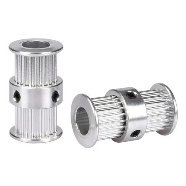 Puleggia Gt2 20 Denti Alluminio Foro 8 Mm Doppia Testa Double Pulley 3D Print