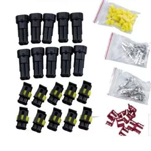 10 X Auto 2 Pin Way Sigillato Impermeabile Elettrico Filo Connettore Spina