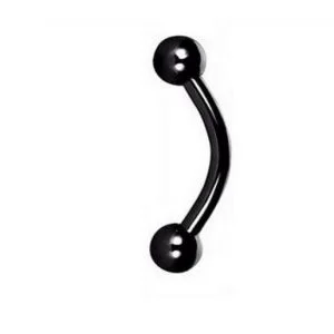 Piercing Sopracciglio Acciaio Chirurgico Full Black Banana Bar Surgical