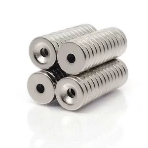 10 Pezzi Lotto Magnete Neodimio 10X5Mm Foro 3Mm Permanente Ndfeb N50 Disco