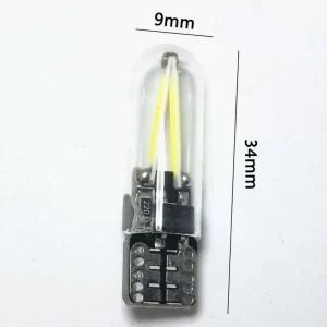 2 Lampadine Auto T10 W5W Canbus Led Filamento Cob In Silicone Bianche Posizione