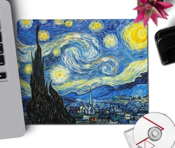 Tappetino Mouse Cielo Stellato Van Gogh Tappeto Pc Laptop Vincent Sottobicchiere