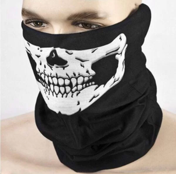 Bandana Scaldacollo Teschio Ghost Softair Moto Skull Gadget Regalo Halloween