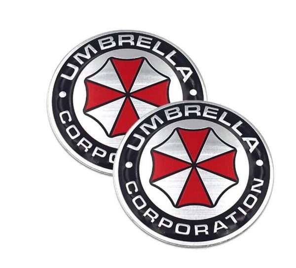 3D Sticker Decal Umbrella Corporation Metallizzato Cromato 7.5X7.5Cm Evil