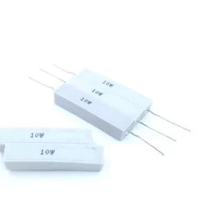 Coppia Resistenza 10Ohm 10R  Cemento Ceramica 10W Watt Assiale 2 Pezzi