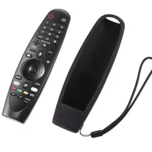 Cover Custodia Nera Telecomando Per Lg Smart Tv Protettiva Silicone +Cinturino