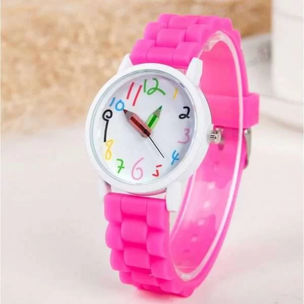 Orologio Analogico Bimbe Bambine Rosa Lancette Pastelli Quarzo Leggero