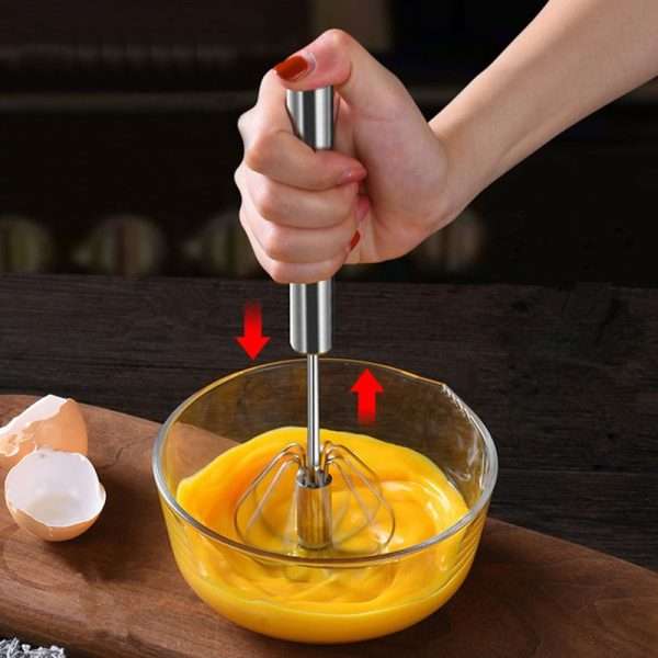 Frullino A Mano Mixer Semiautomatico Per Uova Crema Acciaio Inox
