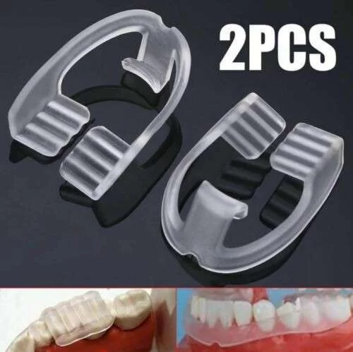 2 Pezzi Bite dentale denti notturno anti bruxismo trasparente anti russamento