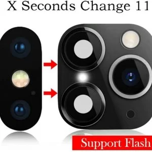 Adesivo per fotocamera finta per iPhone X XS Max a iPhone 11 PRO MAX lente NERO