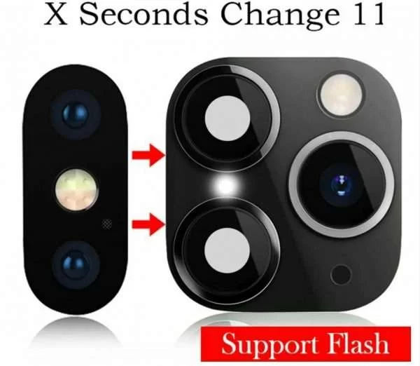 Adesivo per fotocamera finta per iPhone X XS Max a iPhone 11 PRO MAX lente NERO