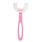 Spazzolino Rosa per Bambini a Forma di U Pulizia Completa 360 Gradi Silicone