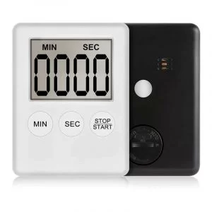 Timer Digitale Bianco Da Cucina Display Lcd Sveglia Allarme Minuti Secondi Tempo