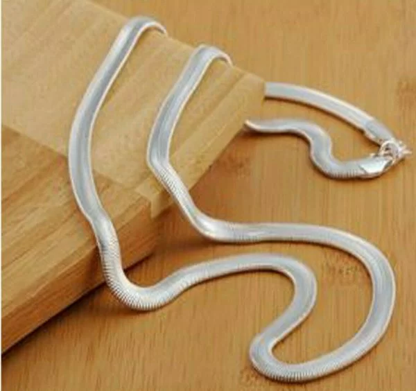 Collana Catenina In Acciaio Inox Snake 45 Cm X 5 Mm Da Uomo E Donna