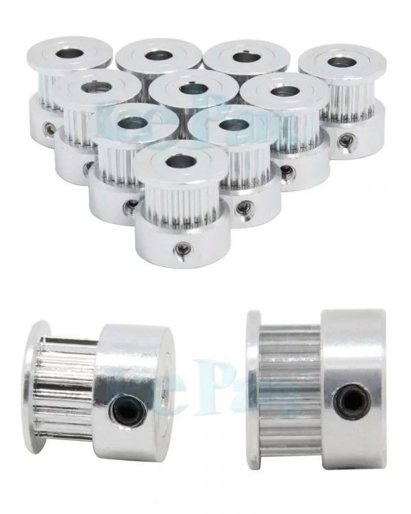Puleggia Gt2 20 Denti Alluminio Ø 5 Mm - 20 Teeth Gt2 Pulley Aluminum Pulegge 3D