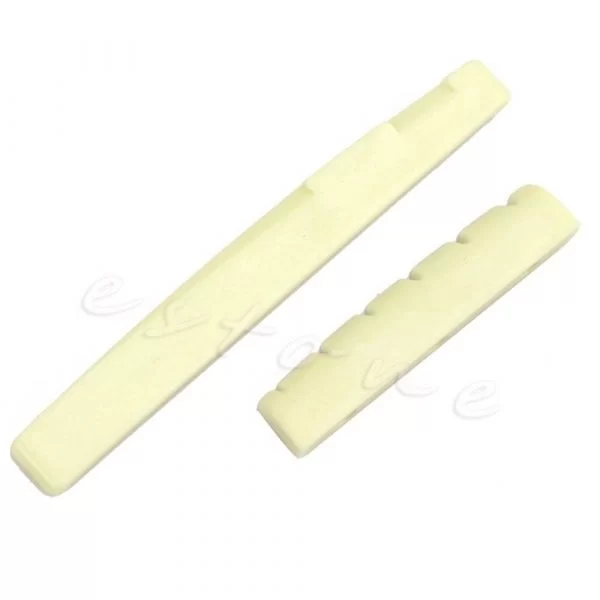Set Ponte+Capotasto Osso Chitarra Acustica Acoustic Guitar  Bridge And Nut