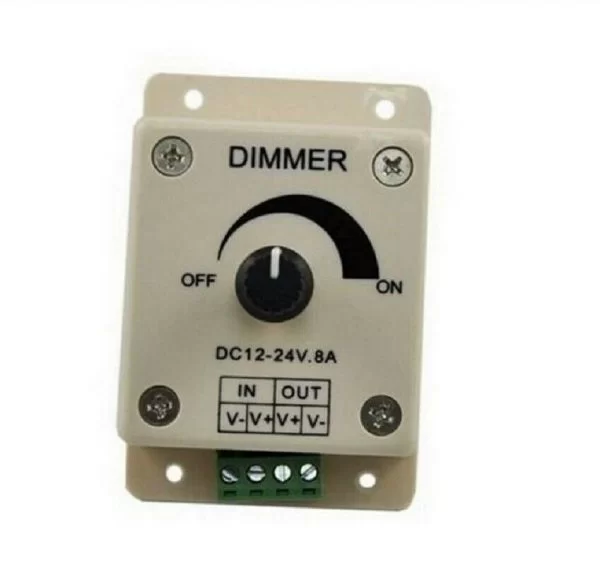 Dimmer Manuale Regolatore Di Luminositŕ Dc 12V 24V 8A 96W Per Striscia A Led