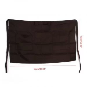 Grembiule Da Lavoro Corto Unisex Barista Ristorazione Cameriere Nero Bar