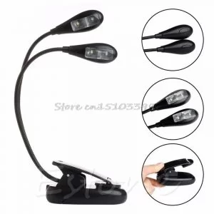 Luce Leggio A Clip Lampada Pinza Led Doppia Spartito Computer Libro