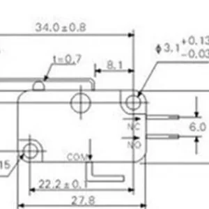 10 Pz. Microswitch Con Rotella A Leva Pulsante Fine Corsa Micro Switch