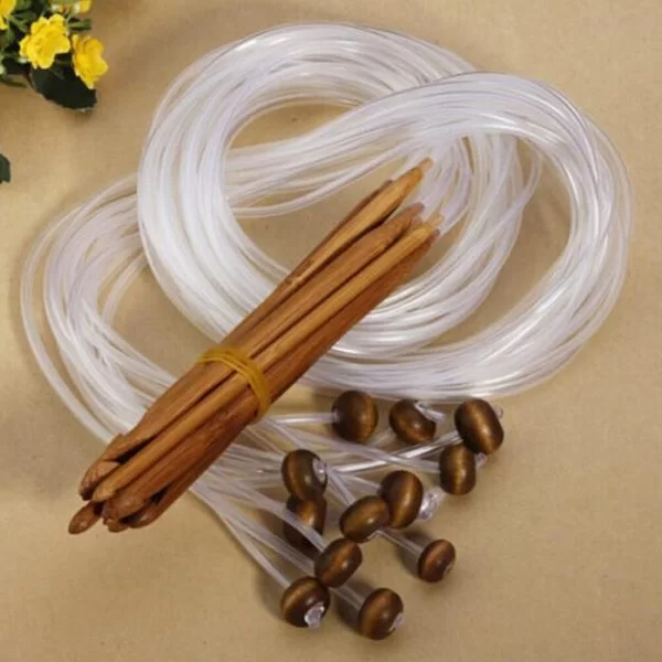 Set Completo 12 Pz Uncinetto Uncinetti Tunisino Afghan In Bamboo Maglia 3-10Mm
