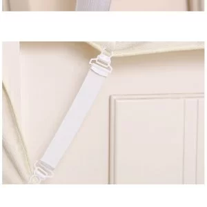 4 Elastici Clip Per Fissaggio Delle Lenzuola Bretelle Con Ganci Colore Bianco